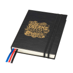 Hard cover notebook, recycled plastic, daily planner, A5 black colour