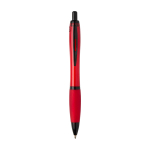 Recycled plastic pen, black details, black ink red colour