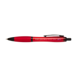 Recycled plastic pen, black details, black ink red colour