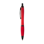 Recycled plastic pen, black details, black ink red colour