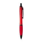 Recycled plastic pen, black details, black ink red colour