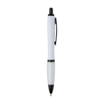 Recycled plastic pen, black details, black ink white colour
