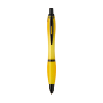 Recycled plastic pen, black details, black ink yellow colour