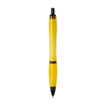 Recycled plastic pen, black details, black ink yellow colour