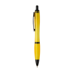 Recycled plastic pen, black details, black ink yellow colour