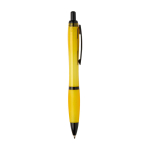 Recycled plastic pen, black details, black ink yellow colour