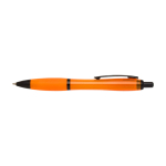 Recycled plastic pen, black details, black ink orange colour