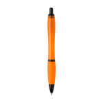 Recycled plastic pen, black details, black ink orange colour
