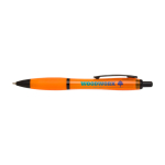Recycled plastic pen, black details, black ink orange colour