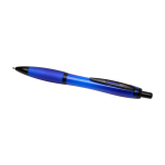 Recycled plastic pen, black details, black ink royal blue colour