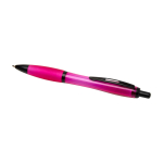 Recycled plastic pen, black details, black ink fuchsia colour