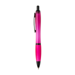 Recycled plastic pen, black details, black ink fuchsia colour