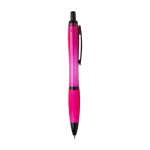 Recycled plastic pen, black details, black ink fuchsia colour