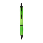 Recycled plastic pen, black details, black ink lime colour