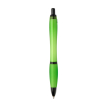 Recycled plastic pen, black details, black ink lime colour