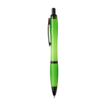 Recycled plastic pen, black details, black ink lime colour