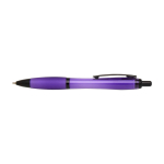 Recycled plastic pen, black details, black ink purple colour
