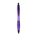 Recycled plastic pen, black details, black ink purple colour