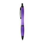 Recycled plastic pen, black details, black ink purple colour