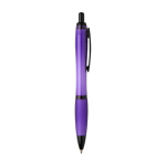 Recycled plastic pen, black details, black ink purple colour