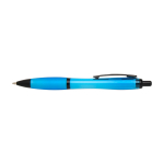 Recycled plastic pen, black details, black ink pastel blue colour