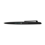 Recycled plastic pen, minimalist design, blue ink black colour