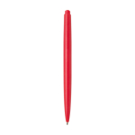 Recycled plastic pen, minimalist design, blue ink red colour