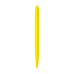 Recycled plastic pen, minimalist design, blue ink yellow colour