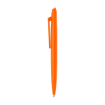 Recycled plastic pen, minimalist design, blue ink orange colour