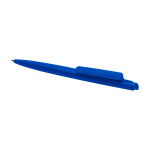 Recycled plastic pen, minimalist design, blue ink royal blue colour