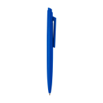Recycled plastic pen, minimalist design, blue ink royal blue colour