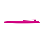 Recycled plastic pen, minimalist design, blue ink fuchsia colour
