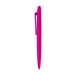 Recycled plastic pen, minimalist design, blue ink fuchsia colour