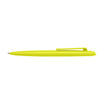Recycled plastic pen, minimalist design, blue ink lime colour