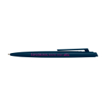 Recycled plastic pen, minimalist design, blue ink navy-blue colour