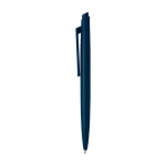 Recycled plastic pen, minimalist design, blue ink navy-blue colour
