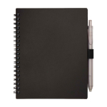 Recycled plastic notebook, pen holder, blue ink black colour