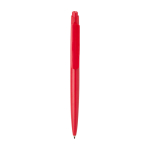 Recycled plastic pen, minimalist design, black ink red colour