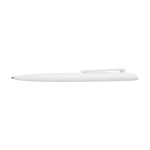 Recycled plastic pen, minimalist design, black ink white colour