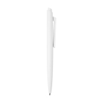 Recycled plastic pen, minimalist design, black ink white colour