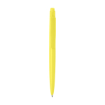 Recycled plastic pen, minimalist design, black ink yellow colour