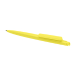 Recycled plastic pen, minimalist design, black ink yellow colour