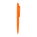 Recycled plastic pen, minimalist design, black ink orange colour