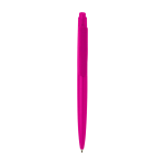 Recycled plastic pen, minimalist design, black ink fuchsia colour