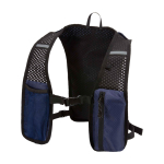 Running hydration vest, waterproof, reflective navy-blue colour