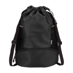Sports bag, waterproof recycled fabric, shoe compartment, 18L black colour