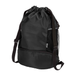 Sports bag, waterproof recycled fabric, shoe compartment, 18L black colour