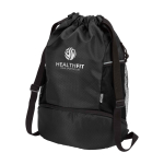 Sports bag, waterproof recycled fabric, shoe compartment, 18L black colour