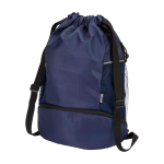 Sports bag, waterproof recycled fabric, shoe compartment, 18L navy-blue colour