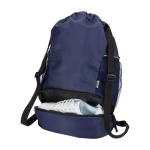 Sports bag, waterproof recycled fabric, shoe compartment, 18L navy-blue colour